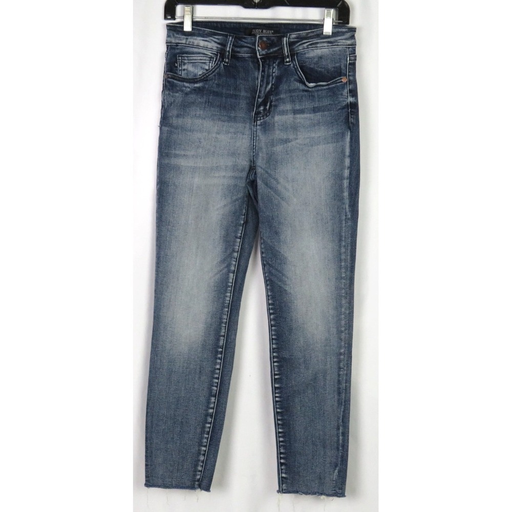 JUDY BLUE Relaxed Fit Medium Distressed Mid-Rise Denim Jeans Women's 3 / 26